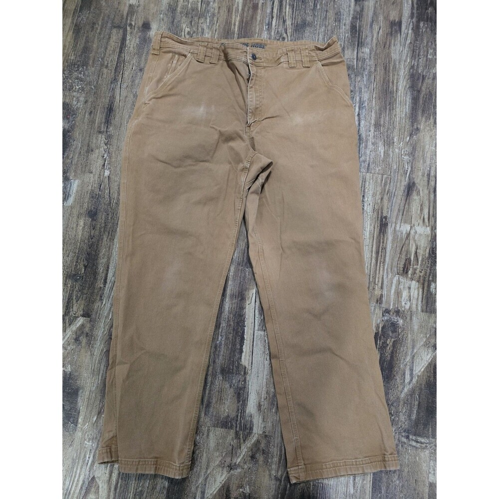 Duluth Trading Co Men's 42x32 Flex Fire Hose Carpenter Pants Tan